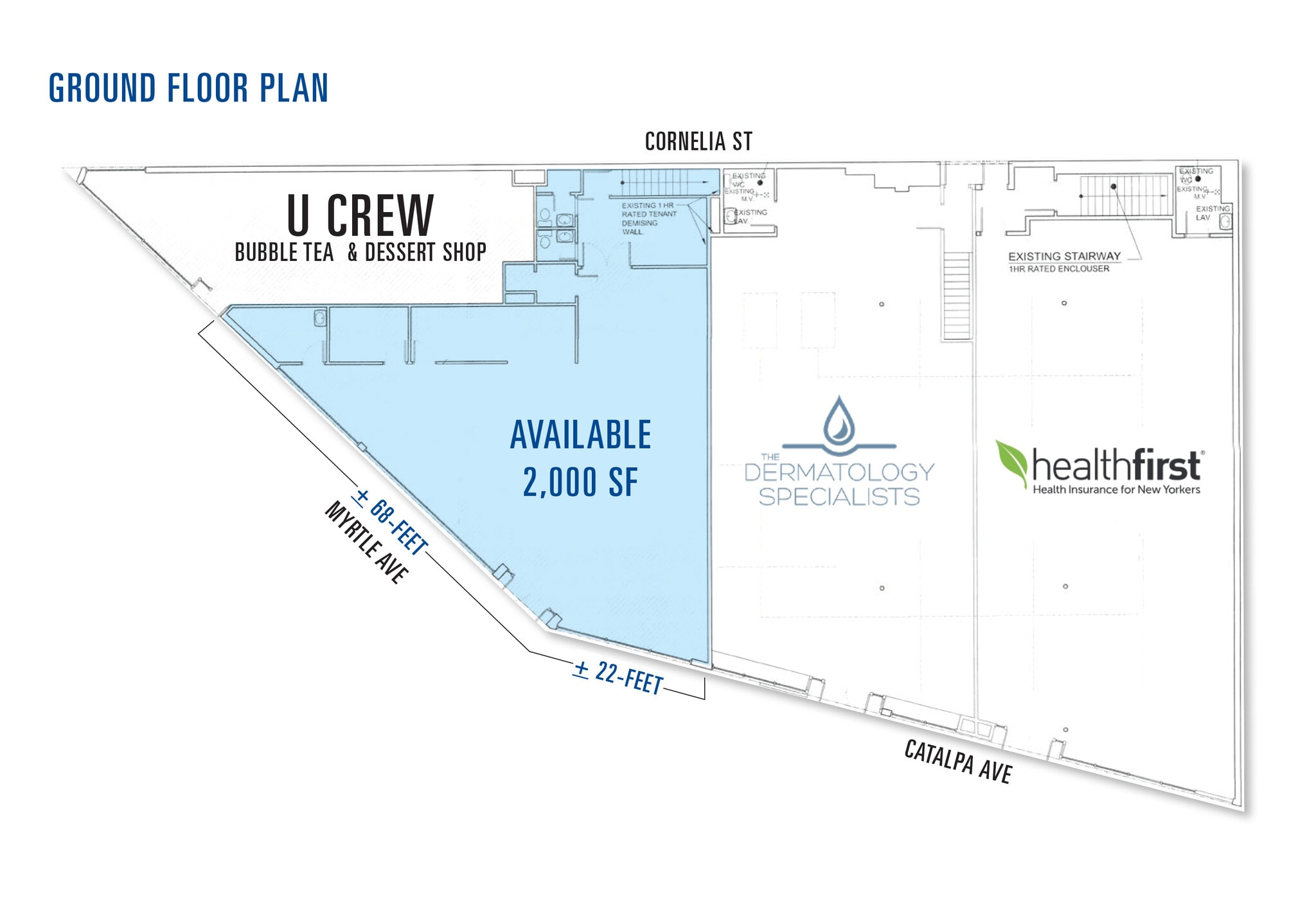 56-23-56-29 Myrtle Ave, Ridgewood, NY à louer Plan d’étage– Image 1 sur 1