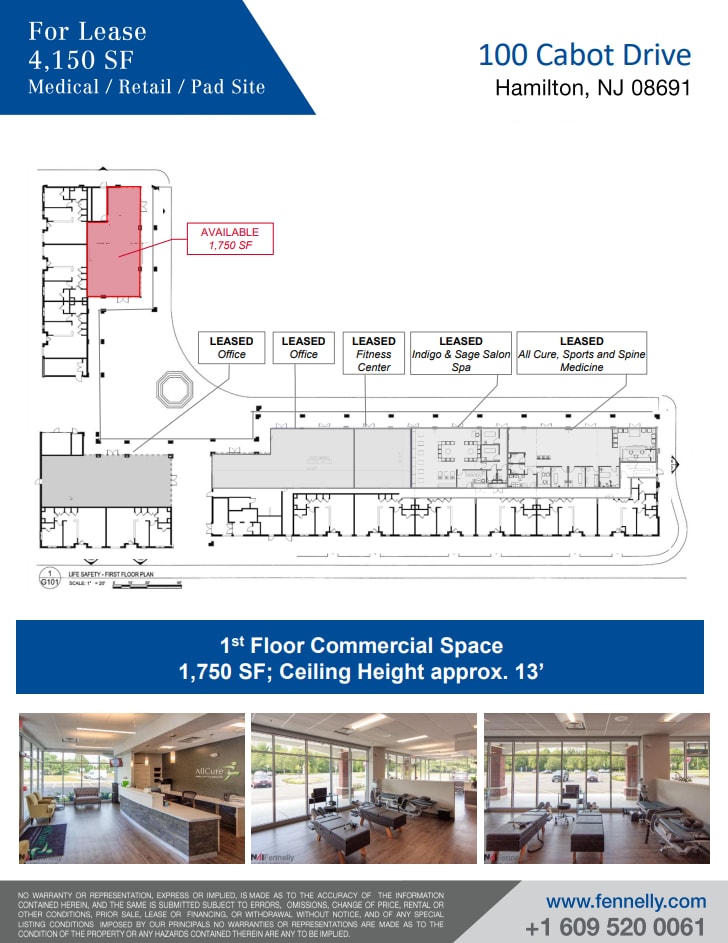 100 Cabot Dr, Hamilton, NJ à louer Plan d’étage– Image 1 sur 1
