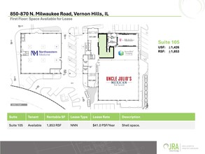 850-870 N Milwaukee Ave, Vernon Hills, IL à louer Plan de site– Image 1 sur 9