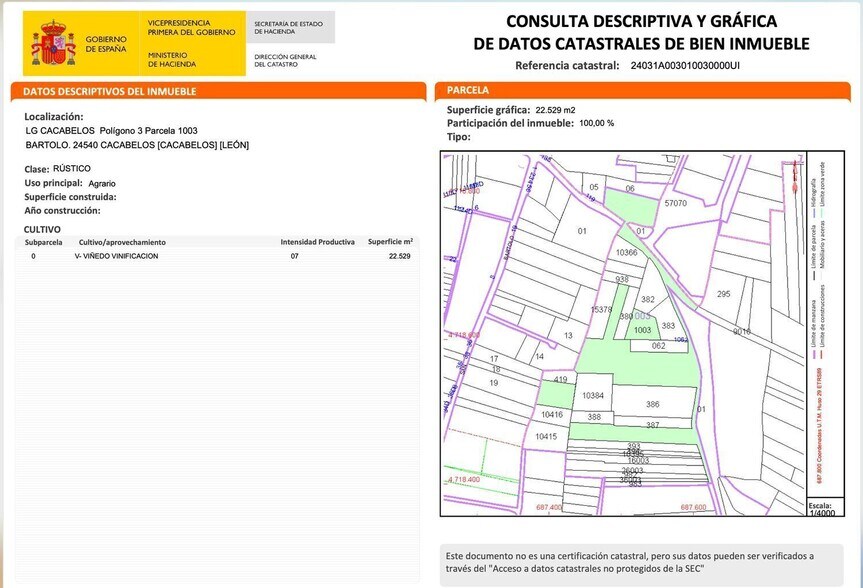 Calle de San Bartolo, 1062, Cacabelos, León à vendre - Photo de l’immeuble – Image 2 sur 7