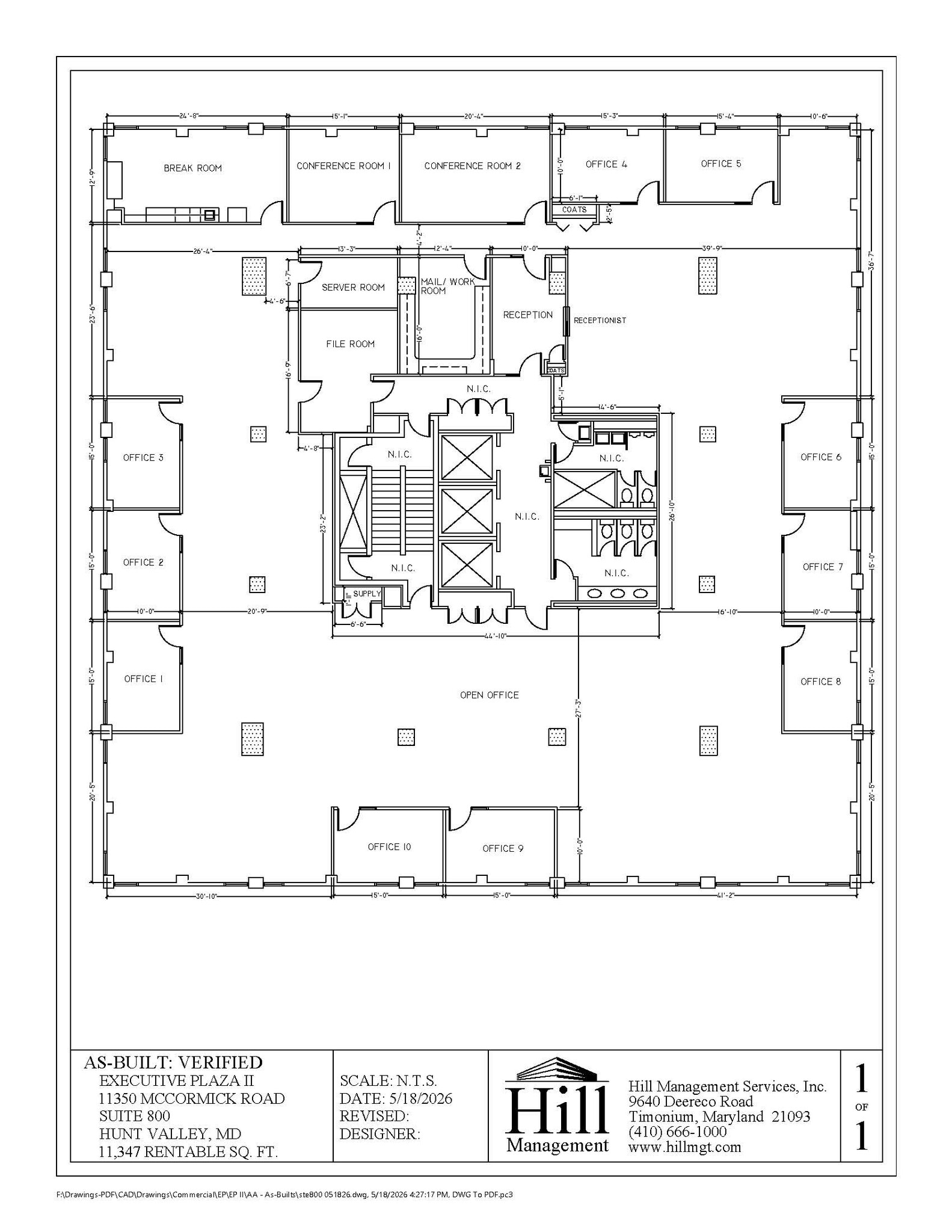 11350 McCormick Rd, Hunt Valley, MD à louer Plan d’étage– Image 1 sur 1