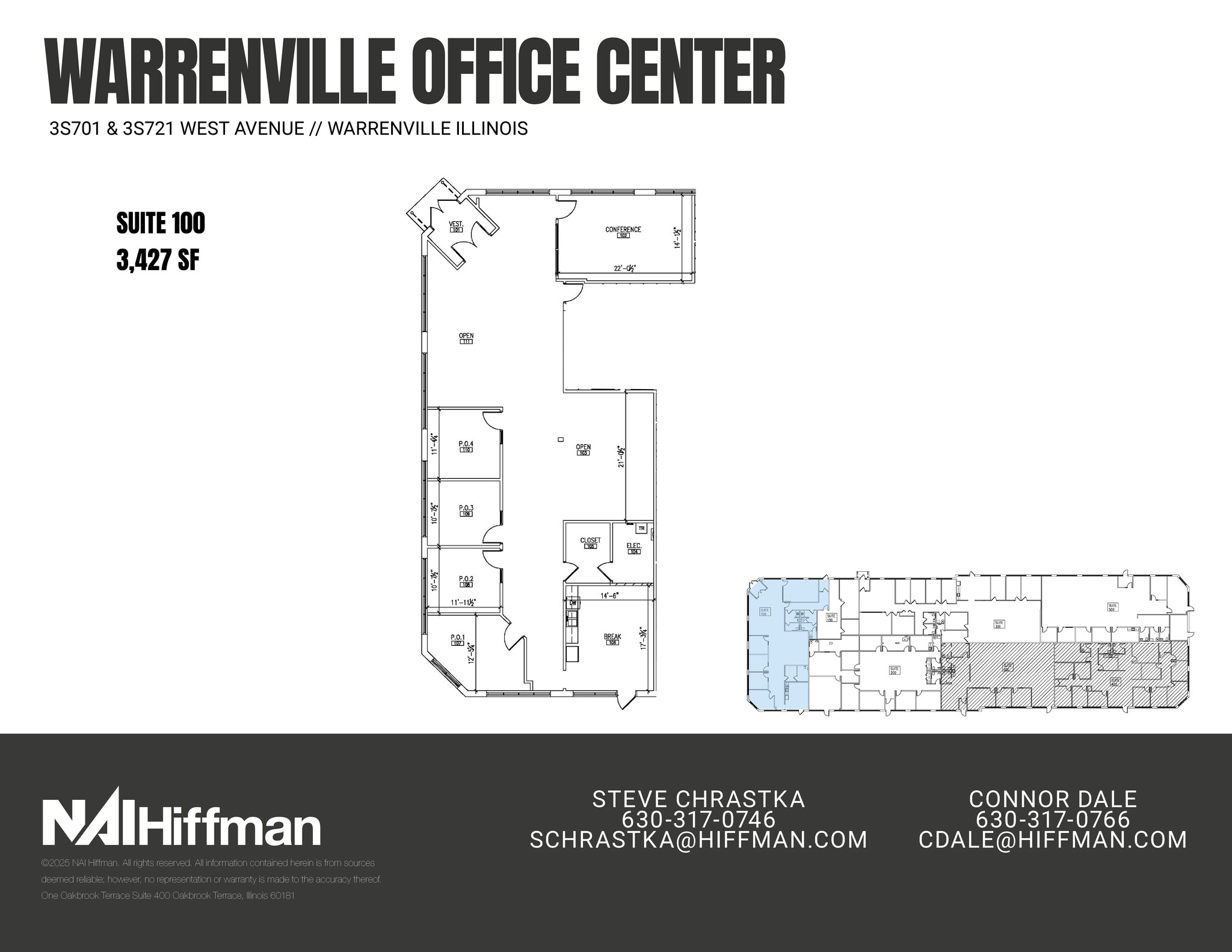 3S721 West Ave, Warrenville, IL à louer Plan d’étage– Image 1 sur 1