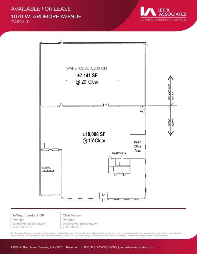 1070 W Ardmore Ave, Itasca, IL à louer Plan d’étage– Image 1 sur 1