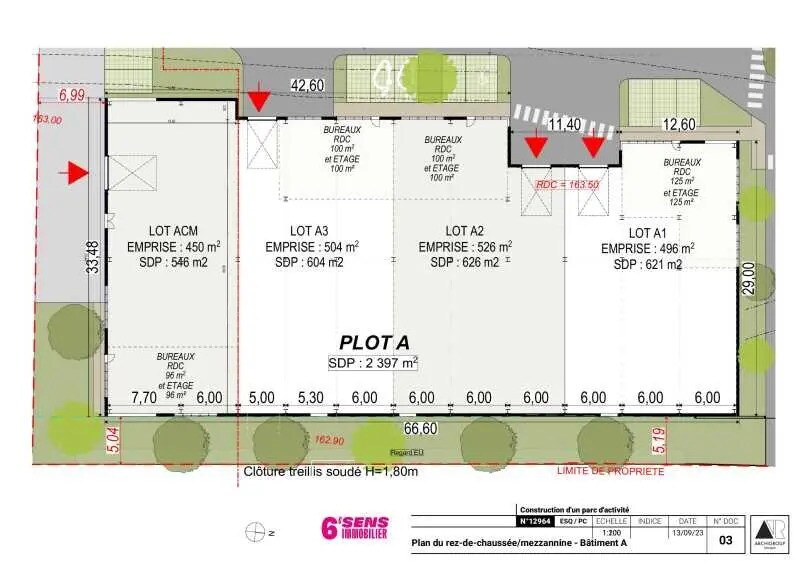 Bureau dans OULLINS-PIERRE-BÉNITE à louer Plan d’étage– Image 1 sur 7