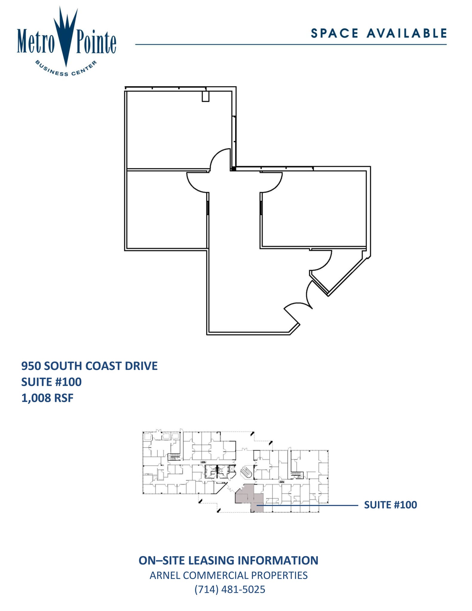 950 S Coast Dr, Costa Mesa, CA à louer Plan d’étage– Image 1 sur 1