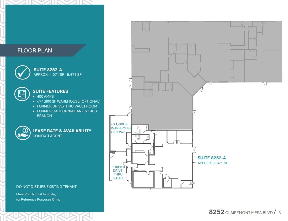 8252-8280 Clairemont Mesa Blvd, San Diego, CA à louer Plan d’étage– Image 1 sur 1