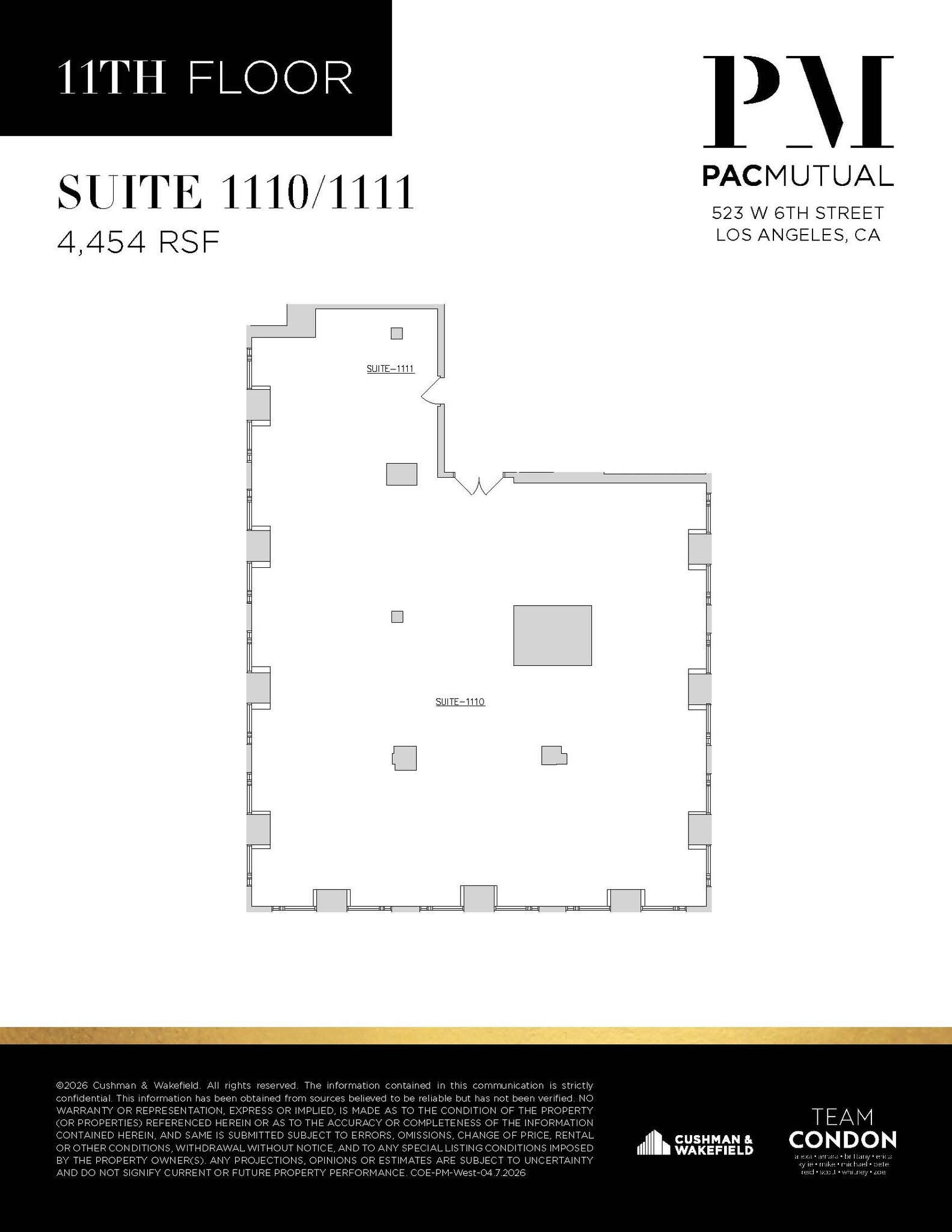 523 W 6th St, Los Angeles, CA à louer Plan d’étage– Image 1 sur 1