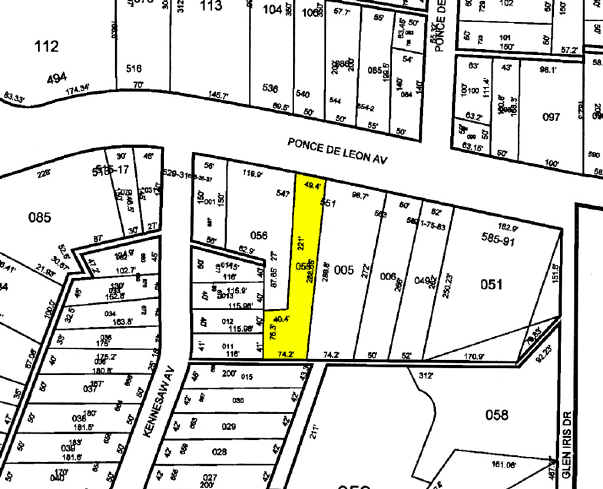547 Ponce De Leon Ave, Atlanta, GA à louer - Plan cadastral – Image 2 sur 5