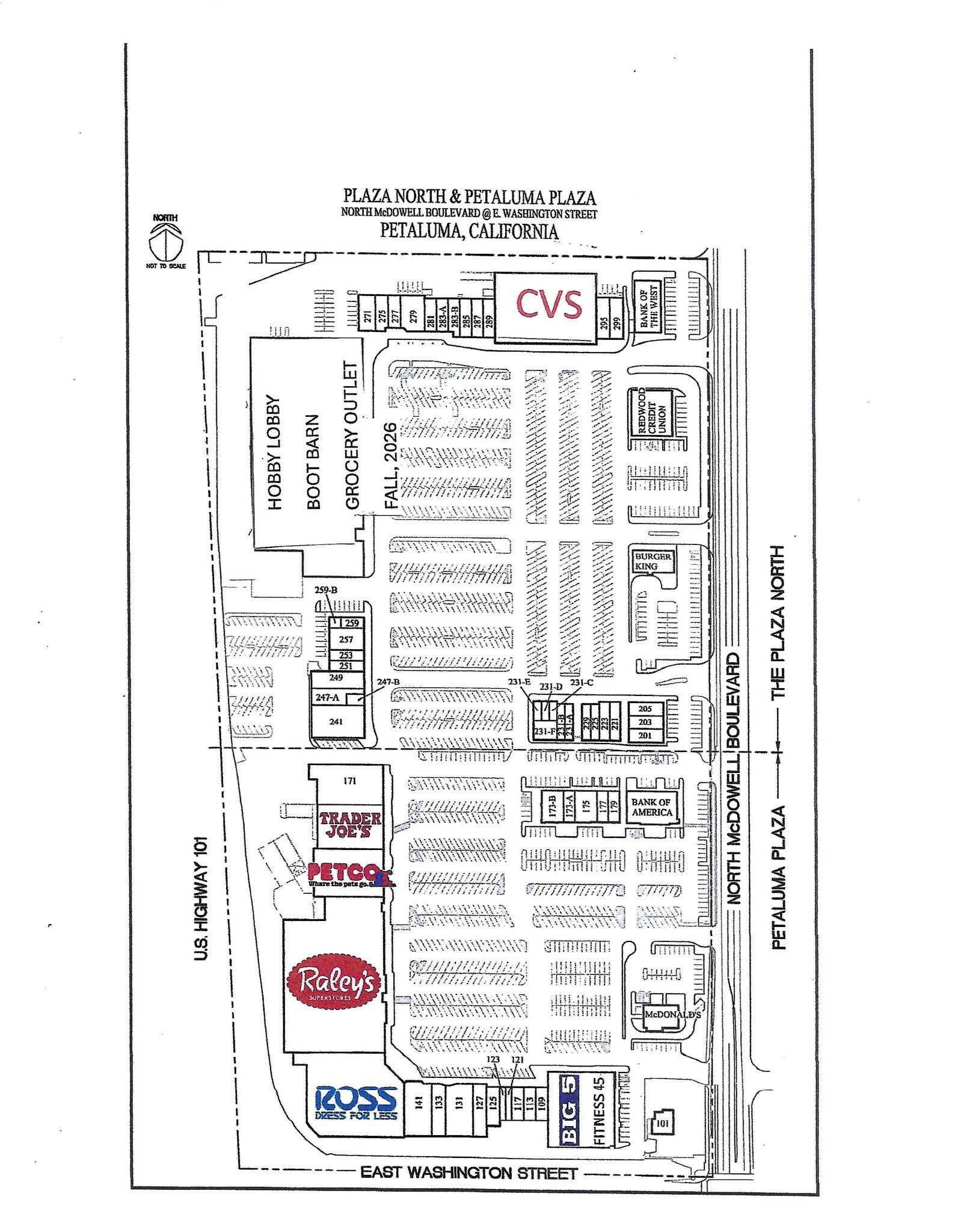 101-179 N Mcdowell Blvd, Petaluma, CA à louer Plan de site– Image 1 sur 1