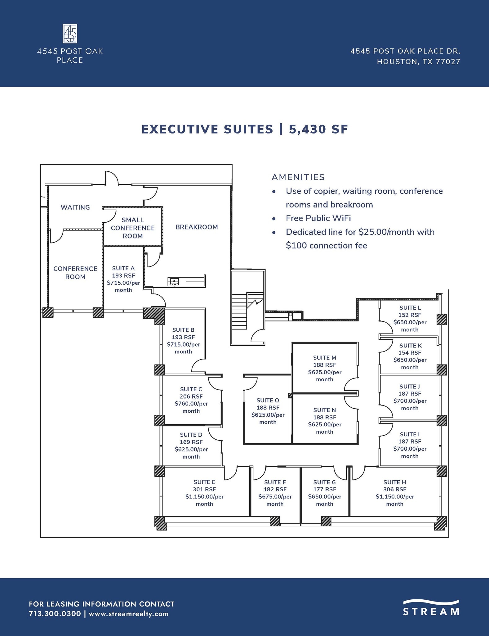 4545 Post Oak Pl, Houston, TX à louer Plan d’étage– Image 1 sur 1