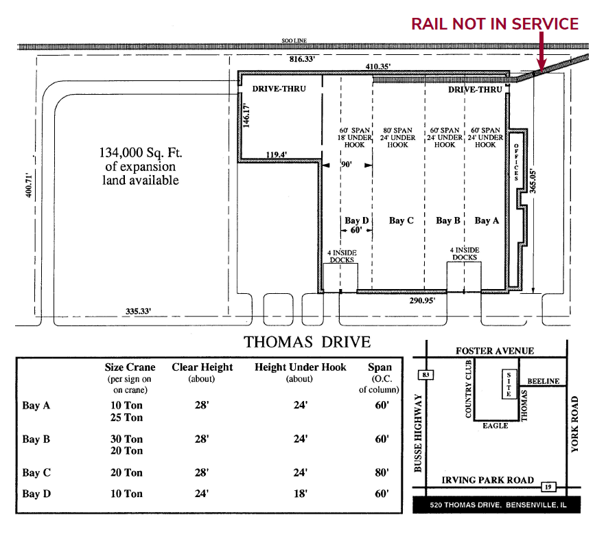 520 Thomas Dr, Bensenville, IL à louer Plan d’étage– Image 1 sur 1
