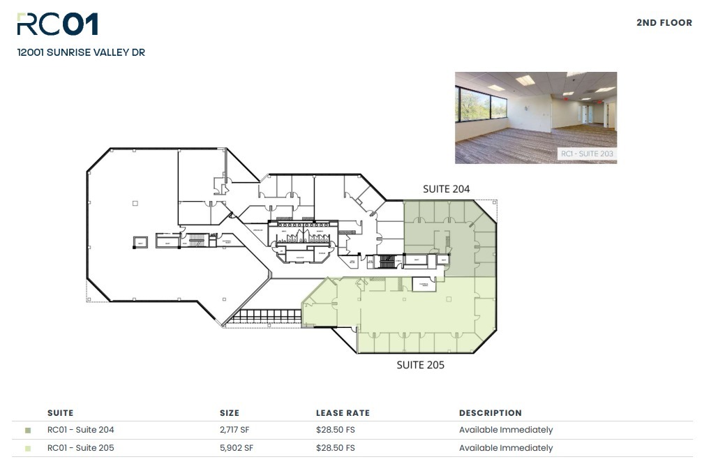 12001 Sunrise Valley Dr, Reston, VA à louer Plan d’étage– Image 1 sur 1