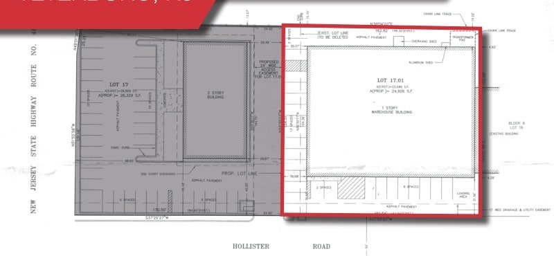 50 Hollister Rd, Teterboro, NJ à vendre - Plan de site – Image 3 sur 4
