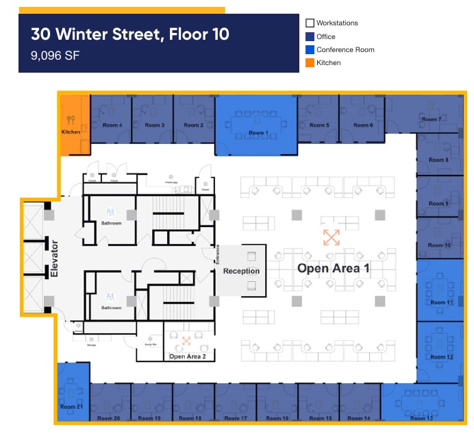 30 Winter St, Boston, MA à louer Plan d’étage– Image 1 sur 1