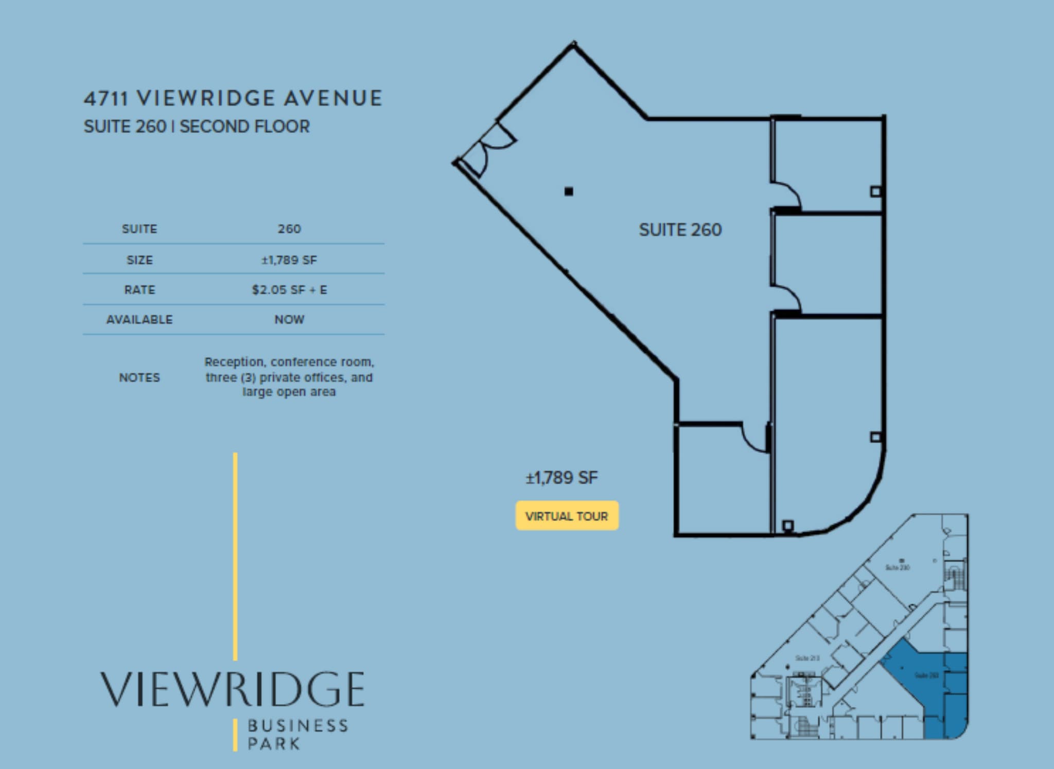 4711 Viewridge Ave, San Diego, CA à louer Plan d’étage– Image 1 sur 1