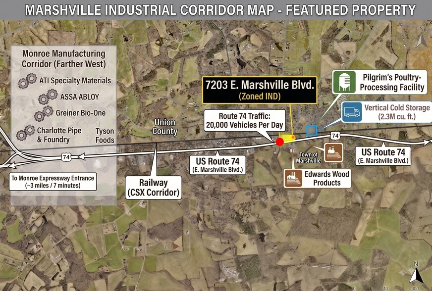 7203 Marshville blvd, Marshville, NC à vendre - Photo de l’immeuble – Image 2 sur 2