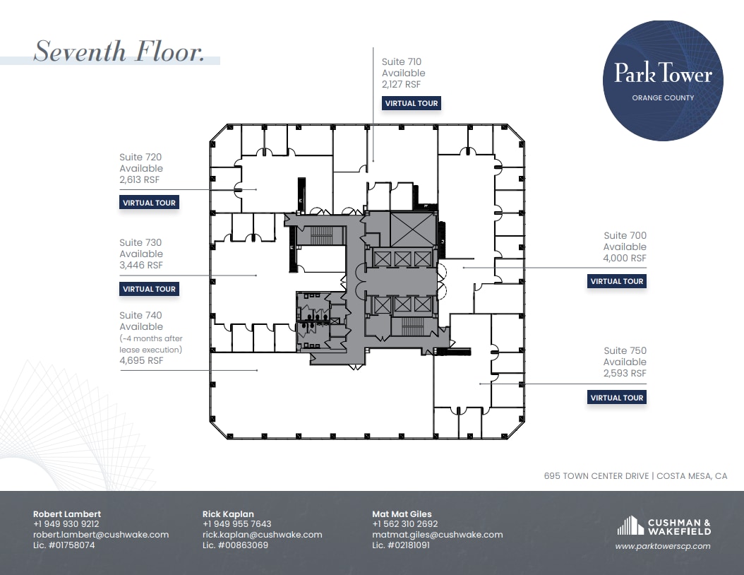 650 Town Center Dr, Costa Mesa, CA à louer Plan d’étage– Image 1 sur 1