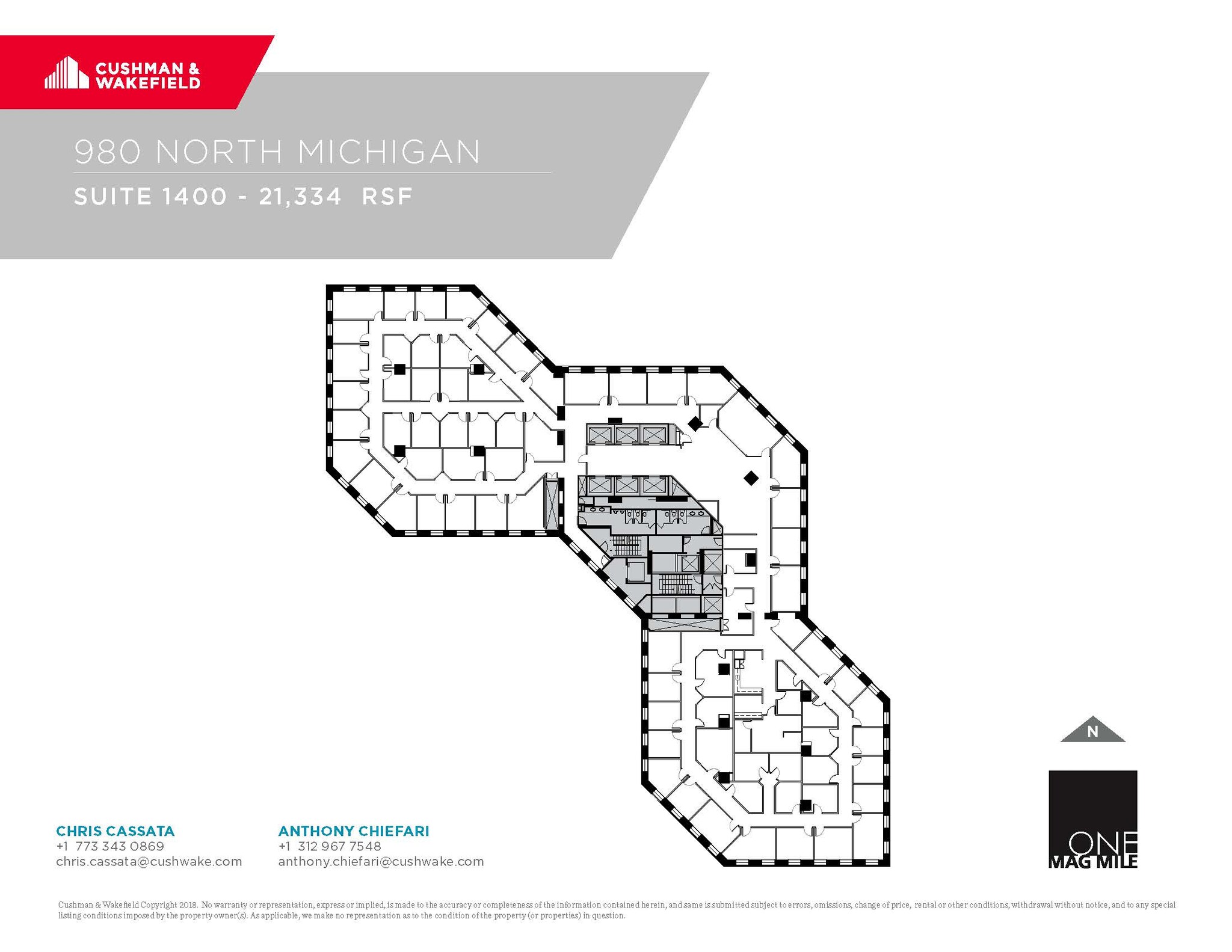 980 N Michigan Ave, Chicago, IL à louer Plan d’étage– Image 1 sur 1