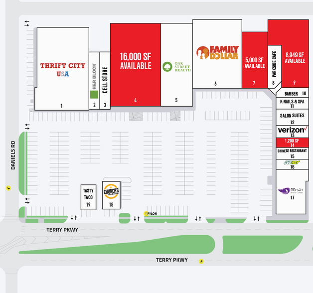 601 Terry Pky, Gretna, LA à louer - Plan de site – Image 2 sur 8