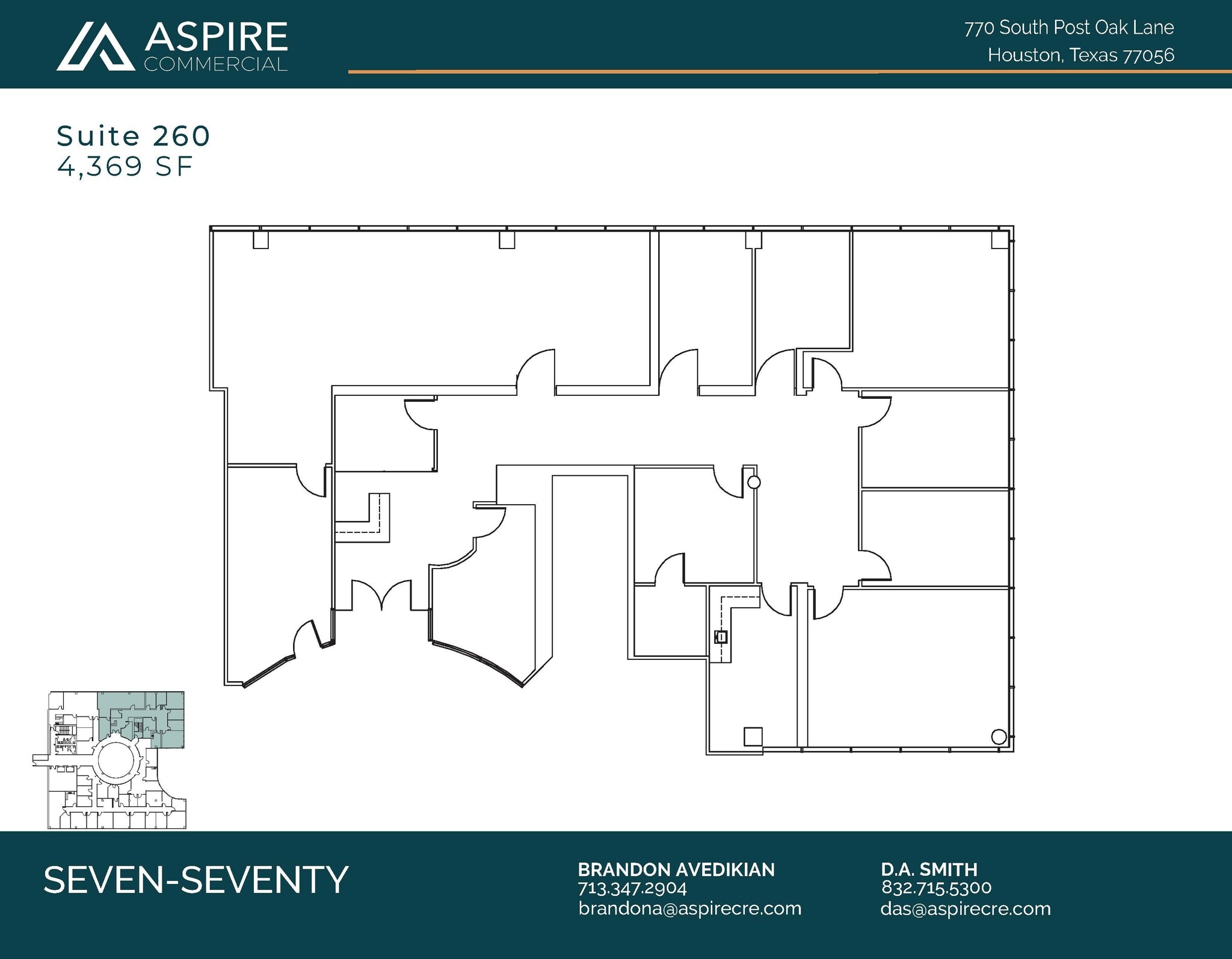 770 S Post Oak Ln, Houston, TX à louer Plan d’étage– Image 1 sur 2