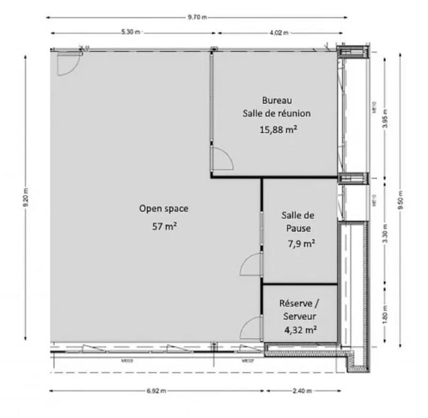 Bureau dans Caen à louer - Plan d’étage – Image 1 sur 11