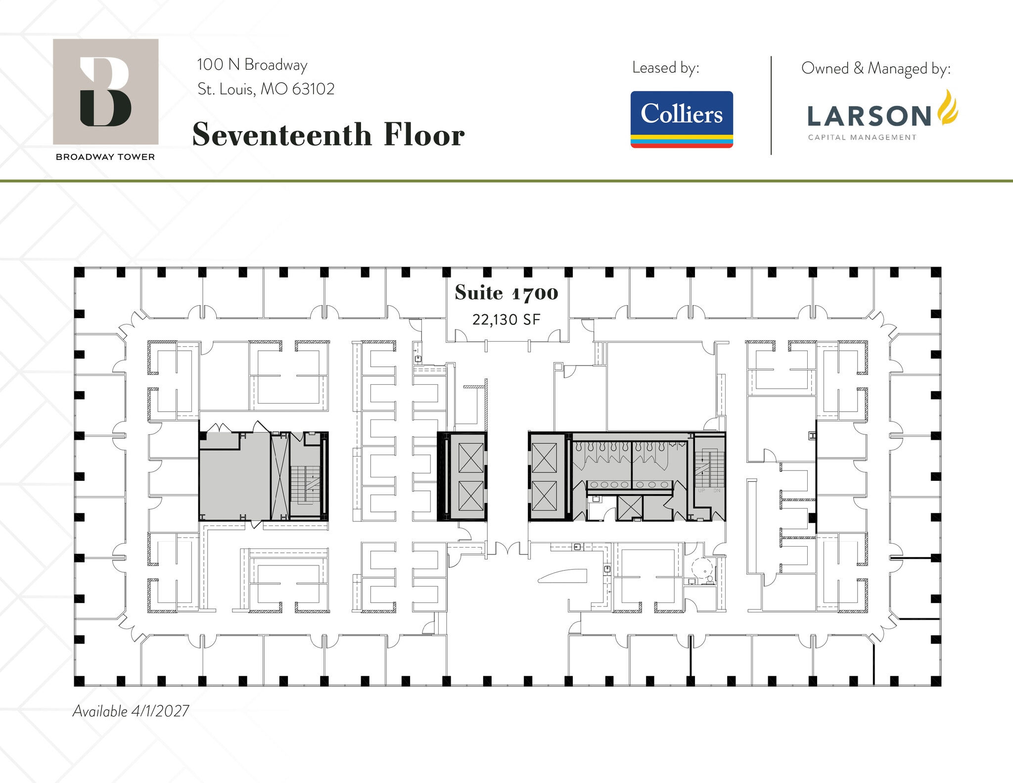 100 N Broadway, Saint Louis, MO à louer Plan d’étage– Image 1 sur 1