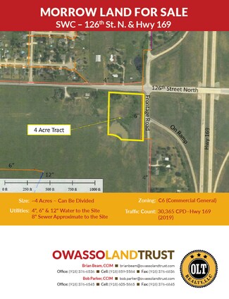 Plus de détails pour SWC 126th Street N & Hwy 169, Owasso, OK - Terrain à vendre