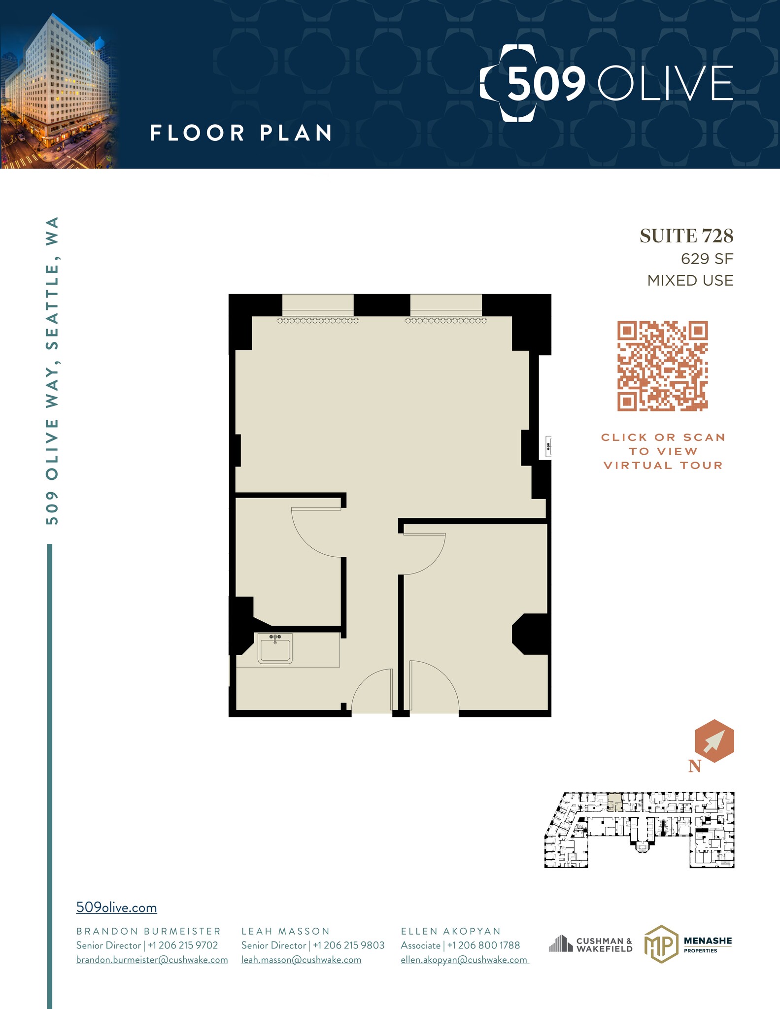 509 Olive Way, Seattle, WA à louer Plan de site– Image 1 sur 1