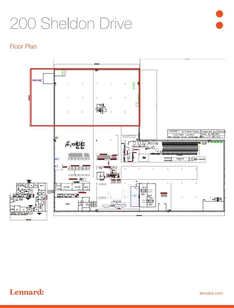 200 Sheldon Dr, Cambridge, ON à louer Plan d’étage– Image 1 sur 2