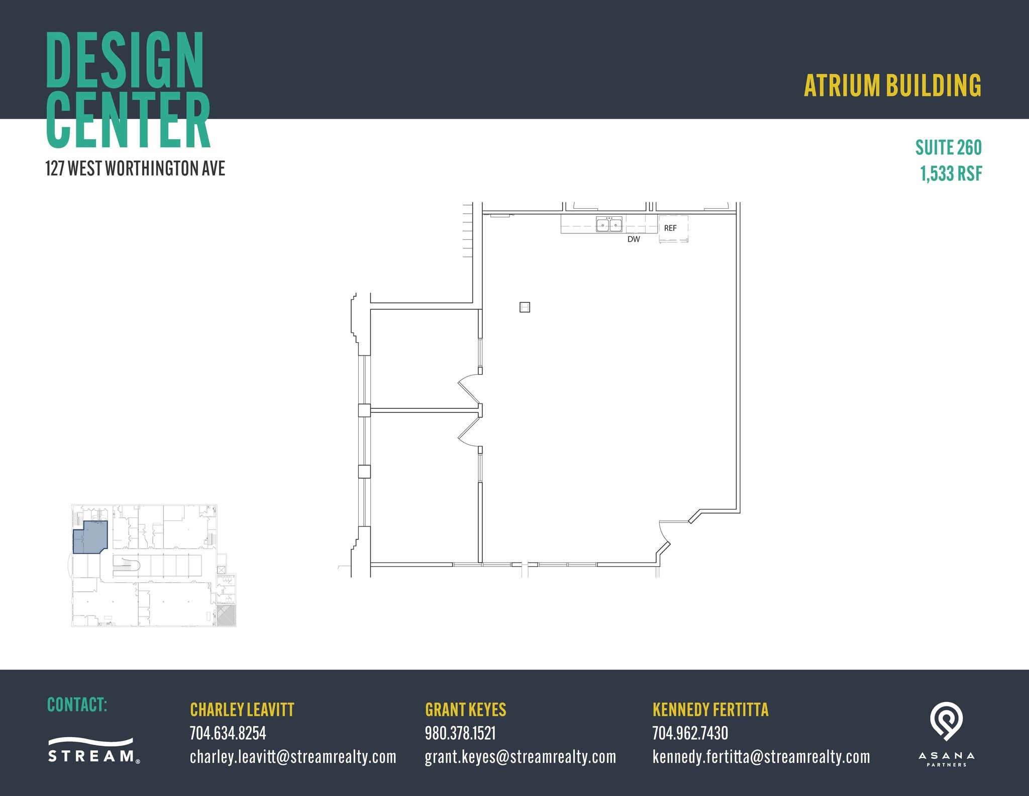 127 W Worthington Ave, Charlotte, NC à louer Plan d’étage– Image 1 sur 1