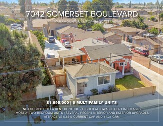 Plus de détails pour 7042 Somerset Blvd, Paramount, CA - Logement à vendre