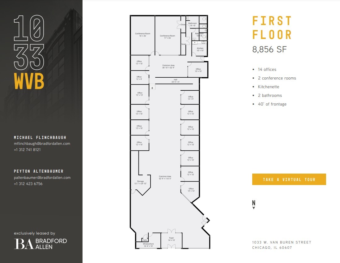 1033 W Van Buren St, Chicago, IL à louer Plan d’étage– Image 1 sur 9