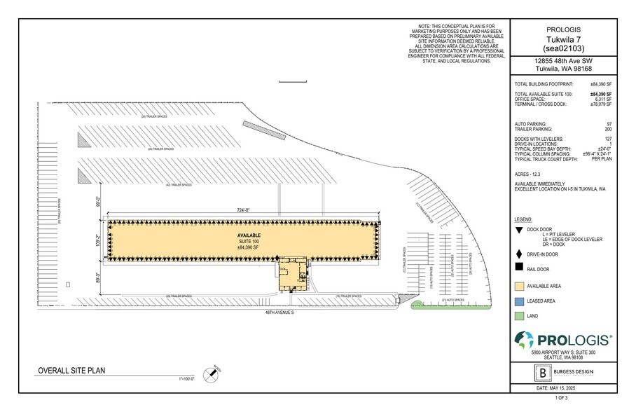 12855 48th Ave S, Tukwila, WA à louer - Plan de site – Image 3 sur 3