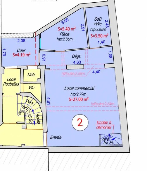 Bureau dans Paris à vendre - Plan d’étage – Image 3 sur 6