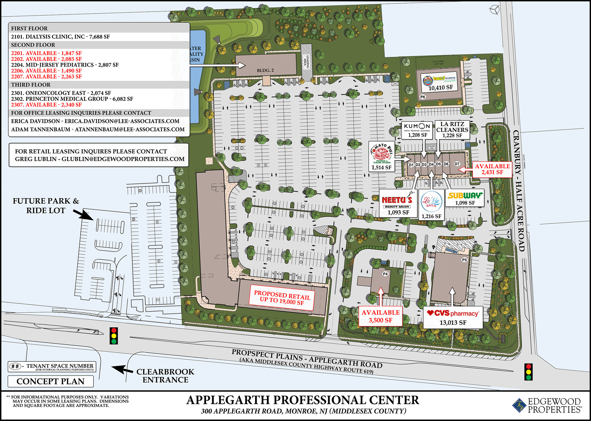 Cranbury Half Acre Rd, Jamesburg, NJ à louer Plan de site– Image 1 sur 1