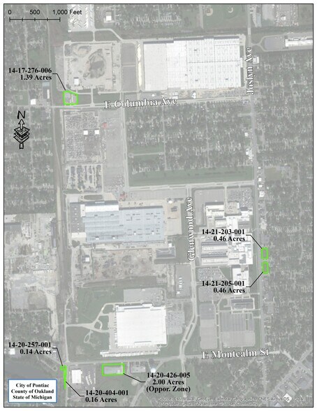 Vacant Land in Pontiac, MI portefeuille de 5 biens à vendre sur LoopNet.fr - Plan de site – Image 2 sur 5