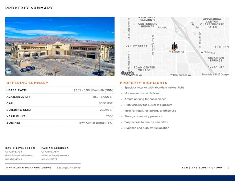 7175 N Durango Dr, Las Vegas, NV à louer - Photo de l’immeuble – Image 2 sur 16