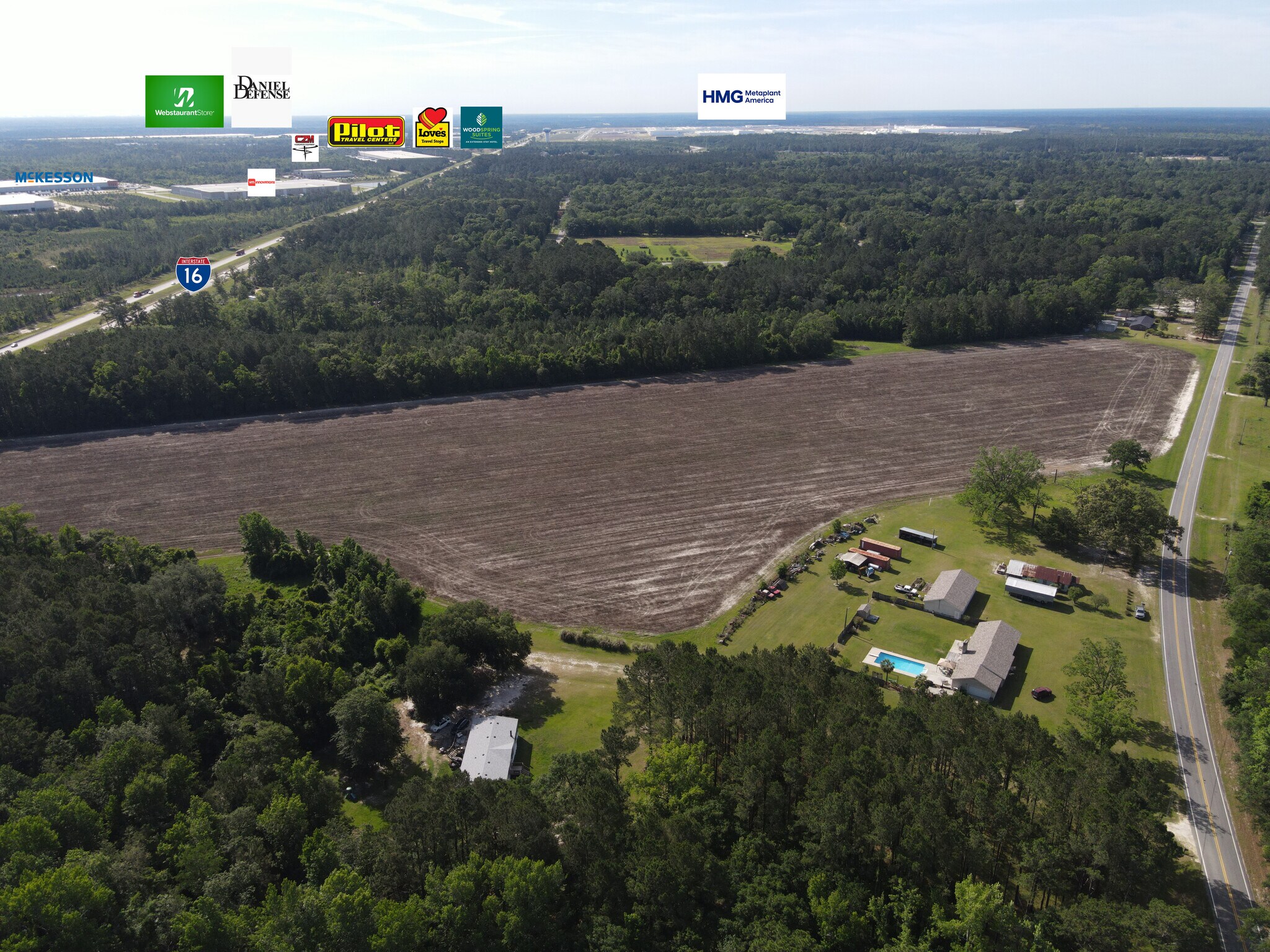 1800 Olive Branch Rd, Ellabell, GA à vendre Aérien– Image 1 sur 6