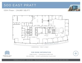 500 E Pratt St, Baltimore, MD à louer Plan d’étage– Image 1 sur 2
