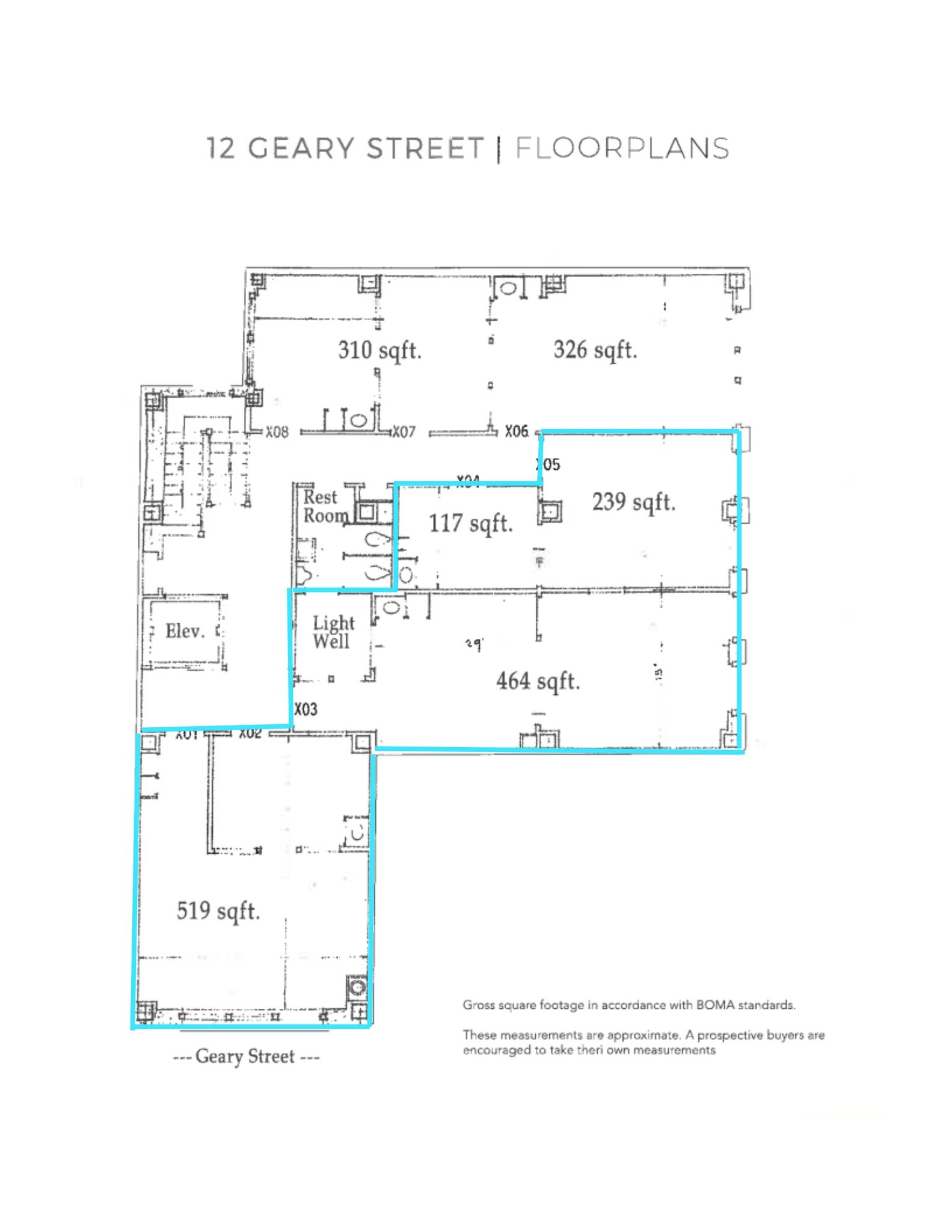 10-12 Geary St, San Francisco, CA à louer Plan de site– Image 1 sur 4