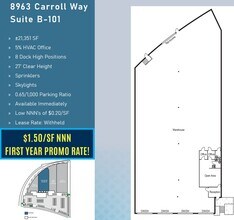 8963 Carroll Way, San Diego, CA à louer Plan d’étage– Image 1 sur 2