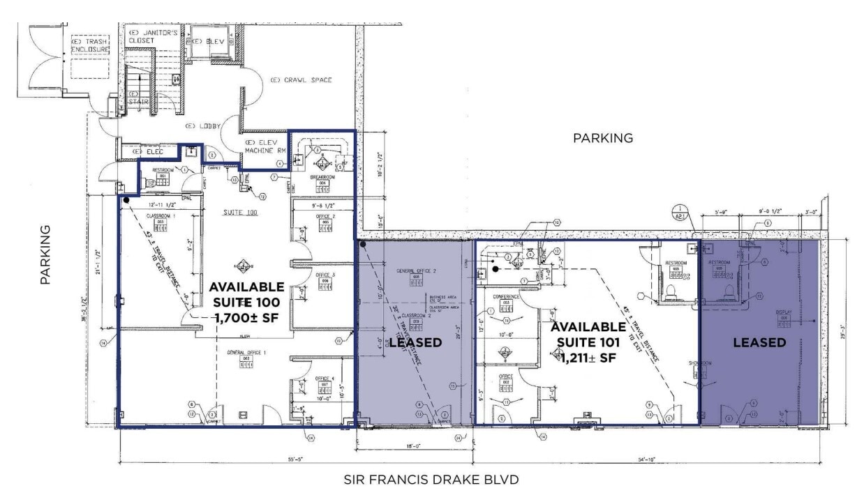 790 Sir Francis Drake Blvd, San Anselmo, CA à louer Plan d’étage– Image 1 sur 1