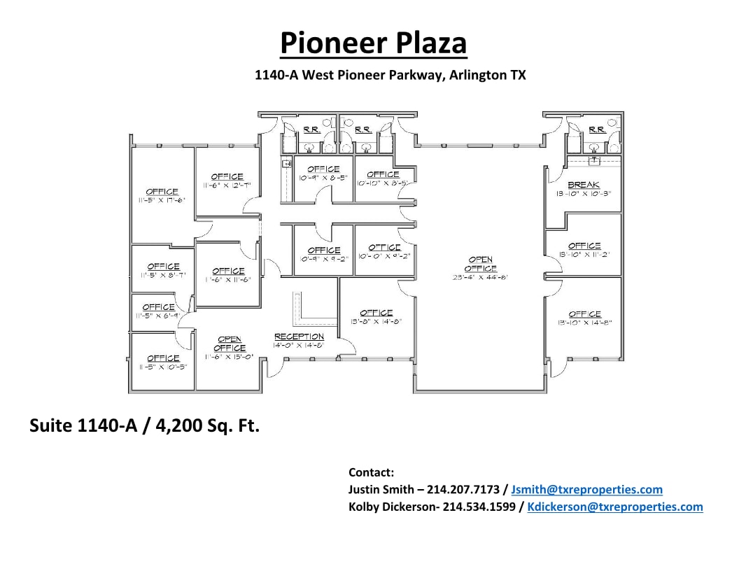 1116-1126 W Pioneer Pky, Arlington, TX à louer Plan d’étage– Image 1 sur 1