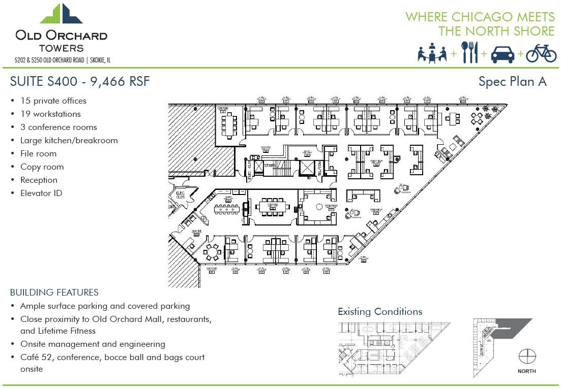 5202 Old Orchard Rd, Skokie, IL à louer Plan d’étage– Image 1 sur 6