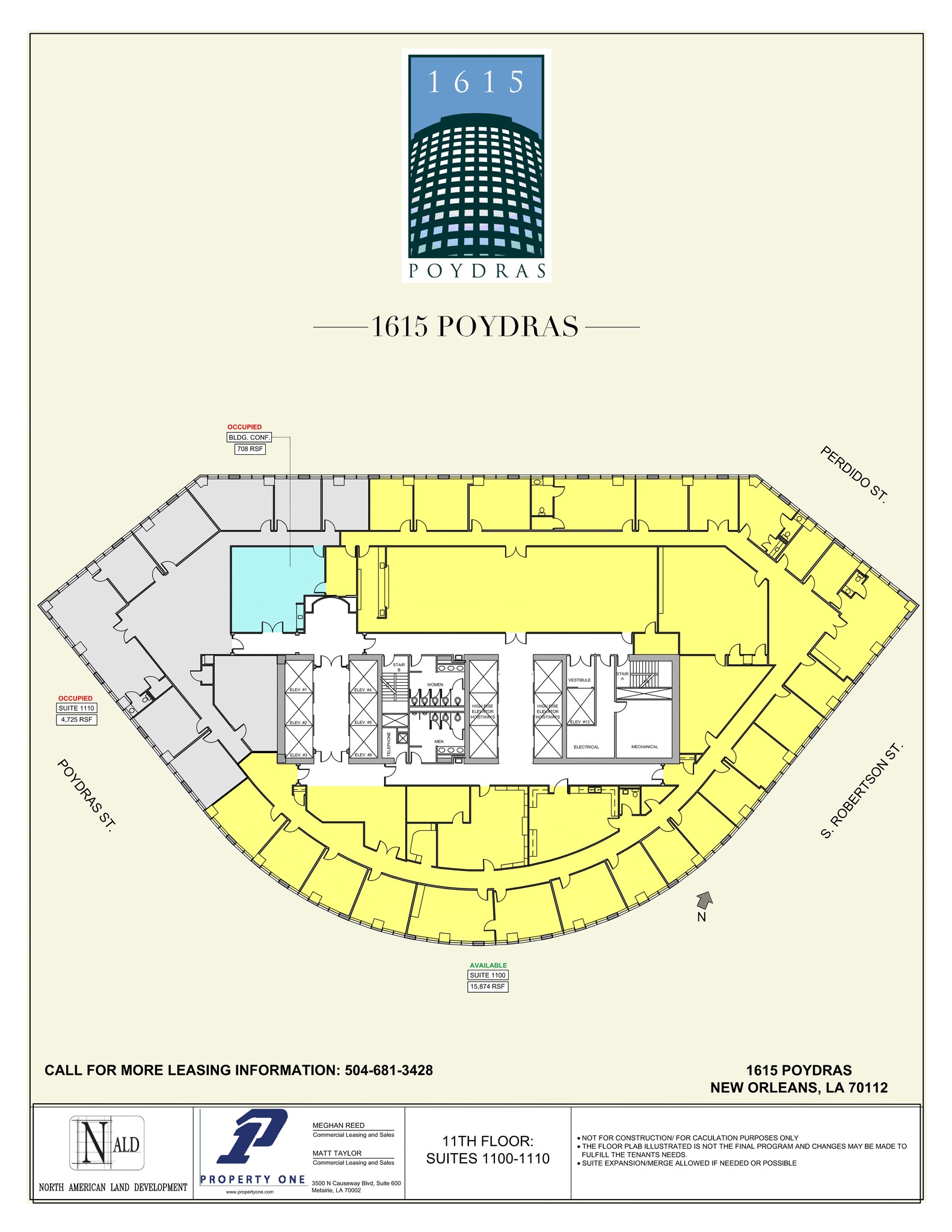 1615 Poydras St, New Orleans, LA à louer Plan de site– Image 1 sur 1