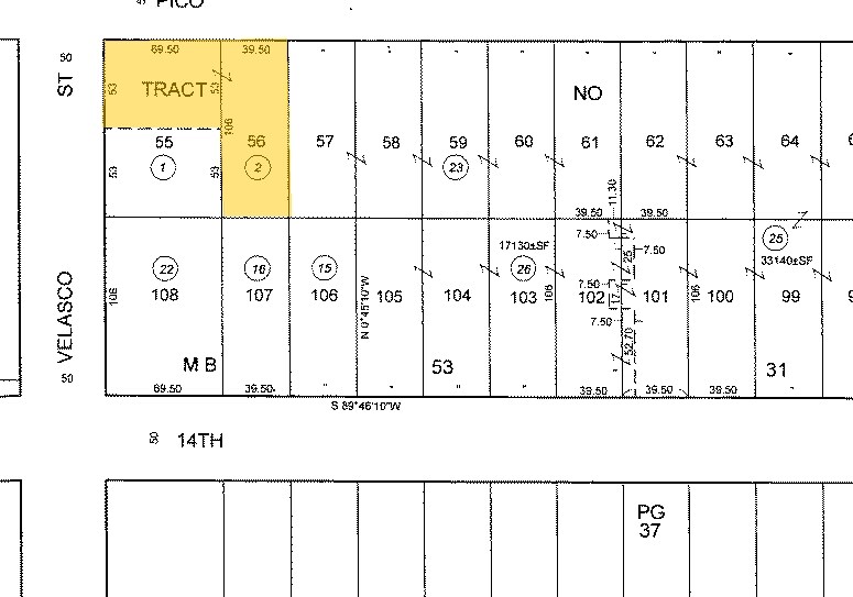 1350 Velasco St, Los Angeles, CA à louer - Plan cadastral – Image 2 sur 2