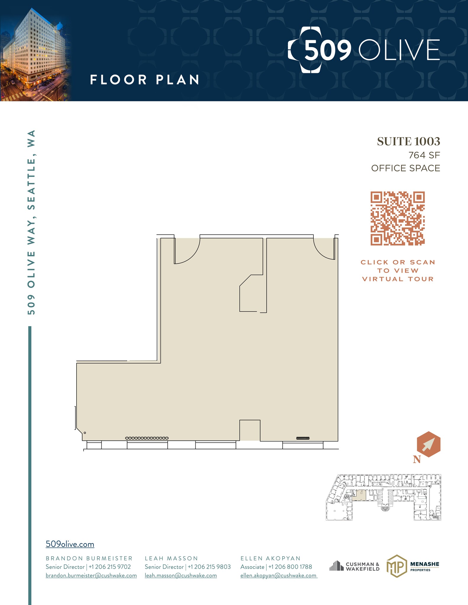 509 Olive Way, Seattle, WA à louer Plan de site– Image 1 sur 1