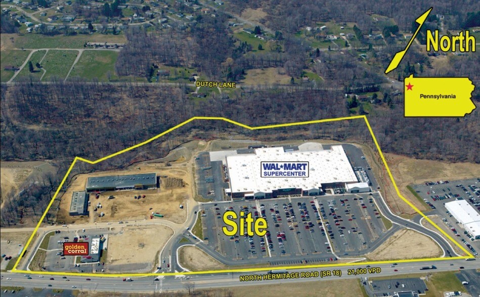 1115-1167 N Hermitage Rd, Hermitage, PA à vendre - Aérien – Image 3 sur 3