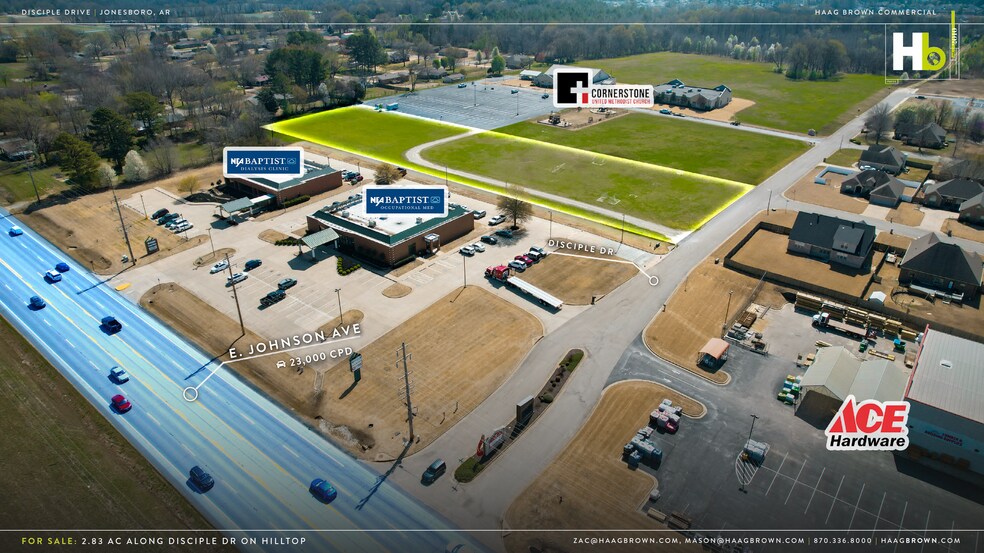 2.83 AC Disciple Dr., Jonesboro, AR à vendre - Aérien – Image 2 sur 6