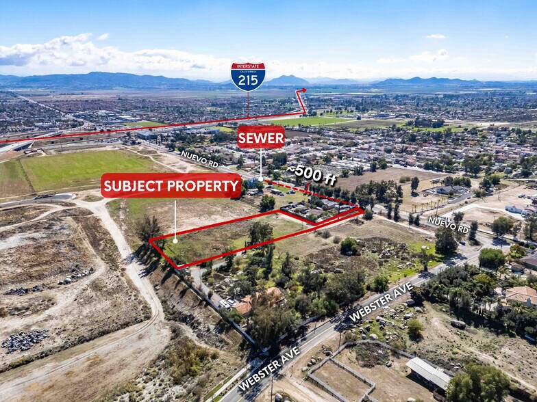 NE Corner of Nuevo Rd and Webster Ave, Perris, CA à vendre - Photo principale – Image 1 sur 6